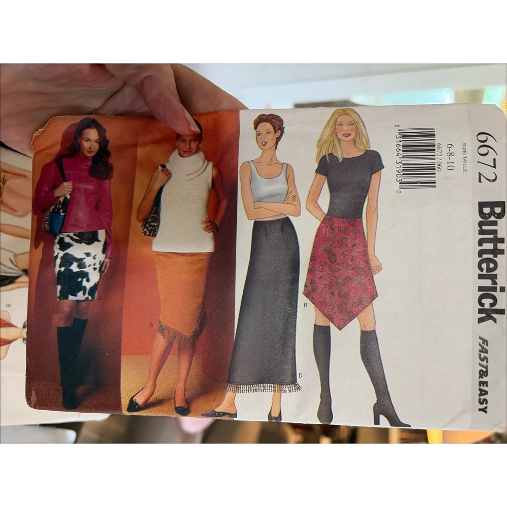 Vintage Butterick Skirt Sewing Pattern 6672 Size 10 Cut Complete